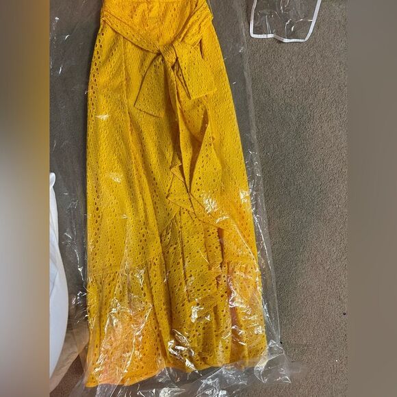 Sachin + Babi Yellow A-Line Maxi Skirt for Cocktail Nights - Picture 2 of 7